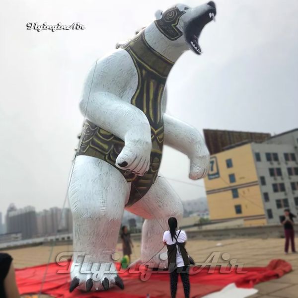 Gigante Inflável Polar Bear Cartoon Mascote Modelo Modelo 6m Bollo de Bolso Blow Up Bear para Stage
