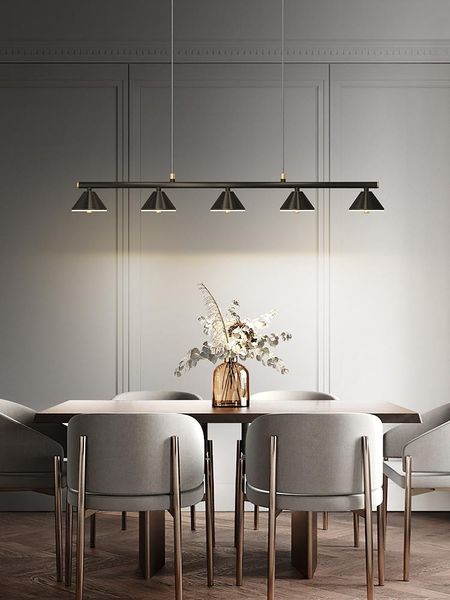 Lâmpadas pendentes simples Modern Dining Room Candelier Light Luxury Table Shop Lâmpada de cobre Lâmpada criativa Design LED Iluminando