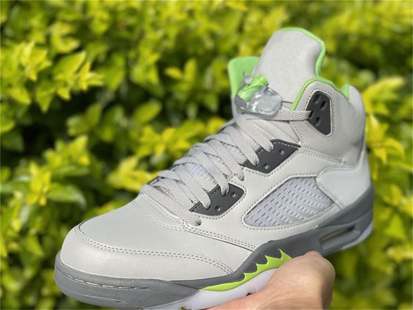 

authentic 5 green bean basketball shoes silver flint grey sneakers 3m reflective 5s easter jade horizon retro men women athletic sports shoe