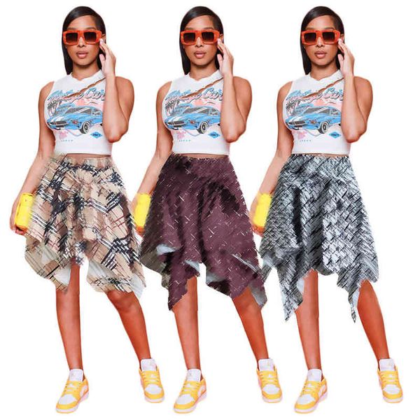 

q6016 summer womens skirt fashion casual designer irregular skinny plaid half skirt, Black