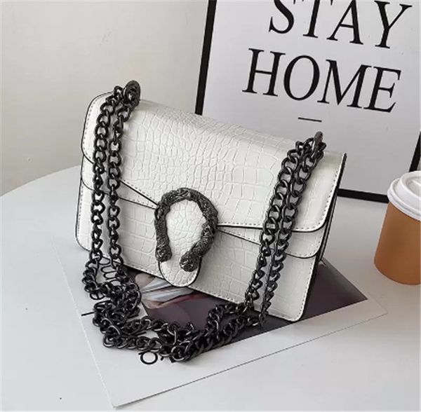 

chain luxury designers handbags women bag fashion shoulder pu leather bags wallet cross body clutch plain lady totes zipper hasp envelope ha, Black