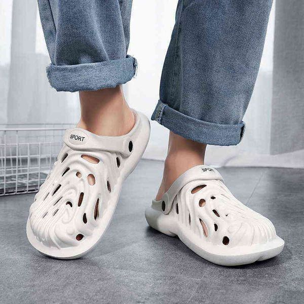 

sandals summer men slippers comfortable platform clogs indoor home slides bathroom shoes eva outdoor beach sandals loafers 45 220623, Black