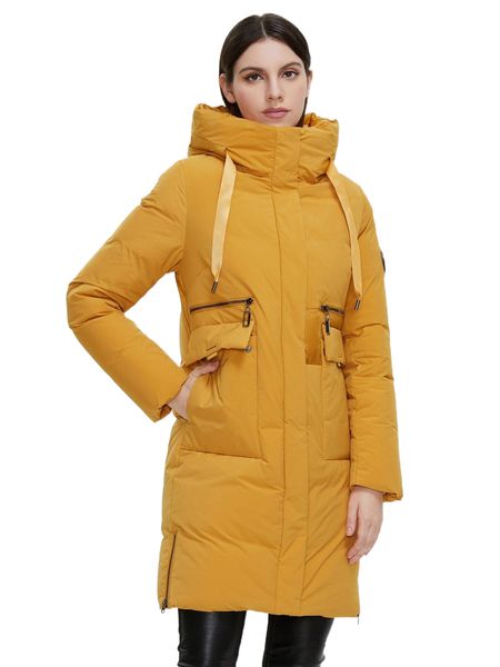 

gasman flap pocket patched drawstring hooded puffer coat k0nk#, Black