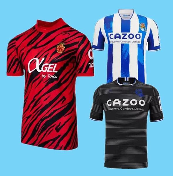 

22 23 rcd mallorca soccer jersey real sociedad merino oyarzabal isak guridi home 2022 murillo lago jonior merveil cufre raillo camisa de uni, Black;yellow