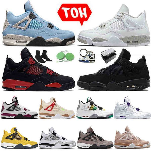

shoes mens 4 4s basketball jorden4s white oreo shimmer red thunder black cat university blue bred metallic purple orange men women