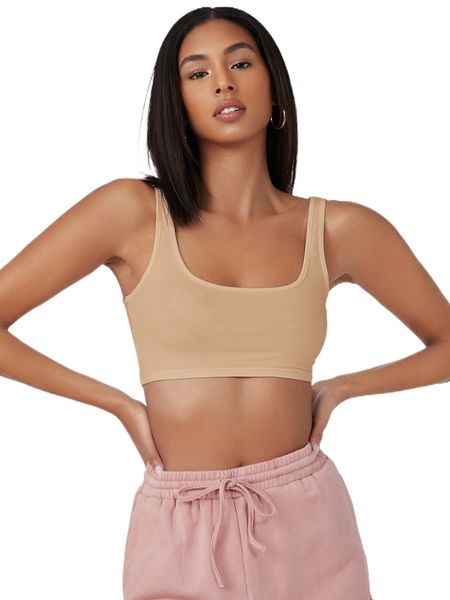 

solid crop tank g7cl#, White