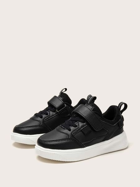 

boys minimalist hook-and-loop fastener strap skate shoes she, Black