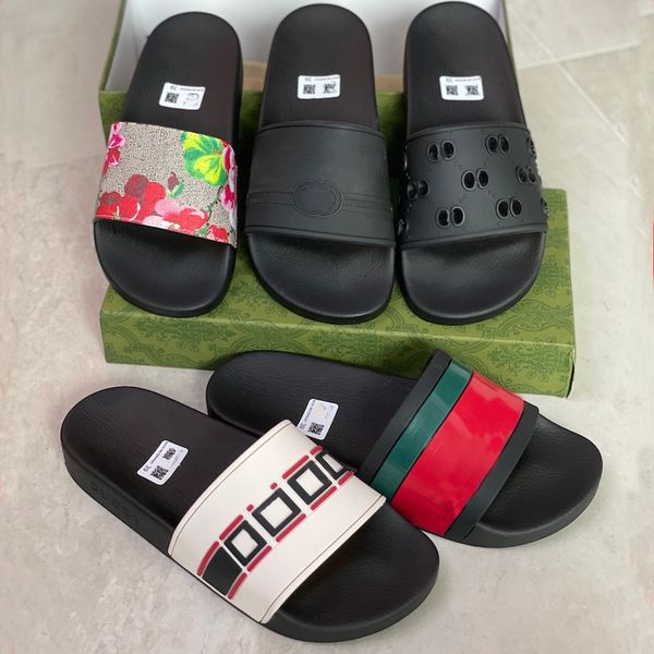 

slides designer mens flip flops striped gear bottoms sandals non-slip slippers men women fashion beach shoes size 5-11 no301 5219, Black