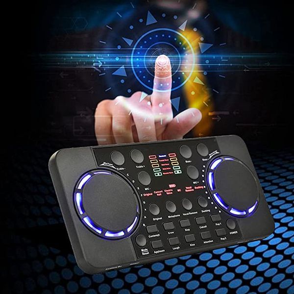 Scheda audio V300 Pro Bluetooth 4.0 Riduzione del rumore Mixer audio per trasmissione in diretta per registrazione in streaming dal vivo Canto (nero)