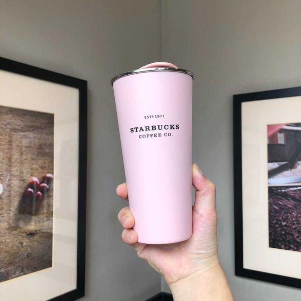 

2020 starbucks cup new pink girl stainless steel tablecup water cup 473ml