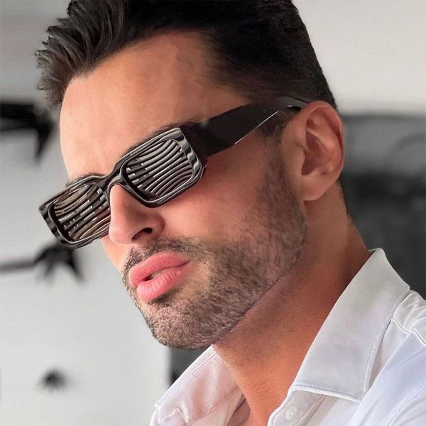Rechteckige Symbole Sonnenbrille geometrisches Design Luxus für Männer Frauen personalisierte Sonnenbrille europäische amerikanische Mode Retro-Trendbrille britischer handgefertigter Buchstabe