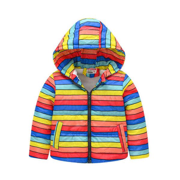 

winter hooded add velvet warm cotton jacket 2-7 year old baby fashion new children's clothing j220718, Blue;gray