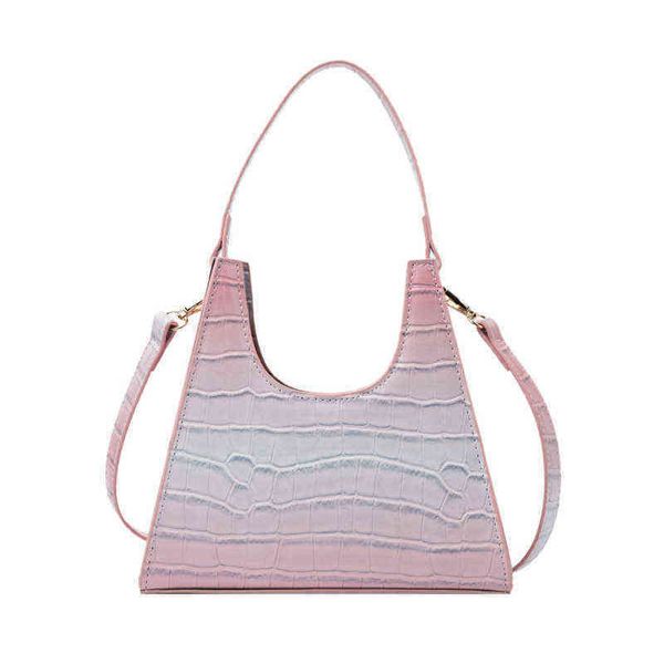 

handbags for women alligator grain armpit bag vintage small triangle clutch pouch french style shoulder bag lady crossbody bags g220422