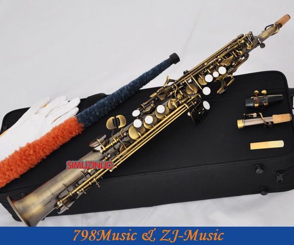

red antique soprano saxophone bb key to high f&g key-2 neckes