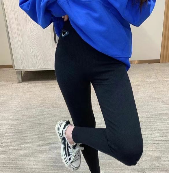 

woman leggings spring autumn lady slim pant trouse yoga legging outwears high waist sport capris with letters printed s, Black