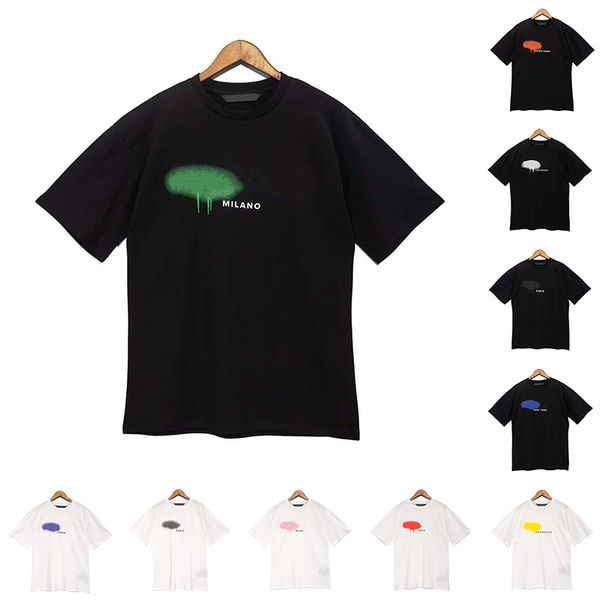 

designer of luxury mens t-shirt palms angels t shirt clothing spray letter short sleeve spring summer tide men and women tee hip hop streetw, White;black