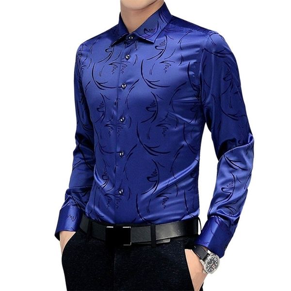Осенняя новая рубашка мужчина Slim Fit Одежда для кореи мужская дизайнерская рубашка с длинным рукавом