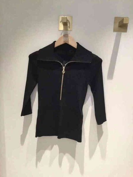 

women's sweaters fadan 's early autumn style simple lapel metal zipper sweater women's, White;black