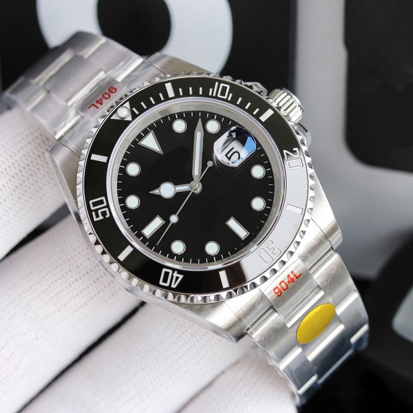 

Men's watch luxury watch black dial 904L steel mechanical watch ceramic ring stainless steel automatic mechanical watch dhgate watch montre watch root beer, Box