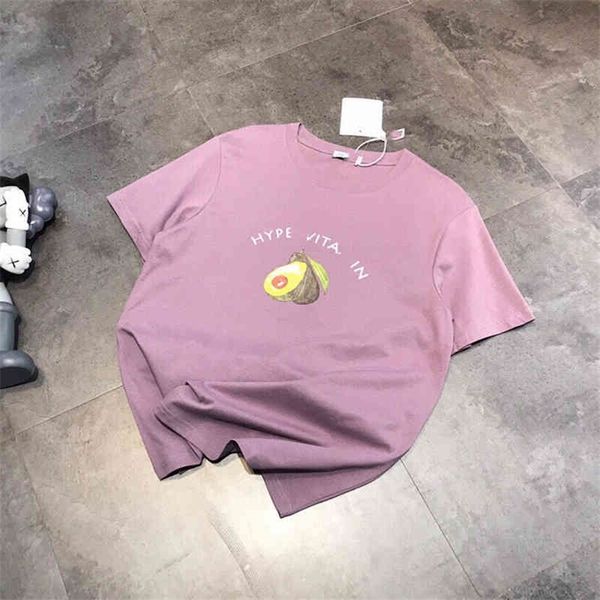 

66% off new summer fashion avocado 3d printing purple women loose short sleeve age reducing t-shirt, White