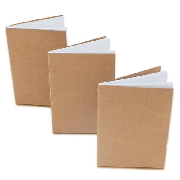 Notebook Kraft Livros em branco não forrados Revistas de viagem Os bloco de notas para estudantes crianças em idade escolar Livros