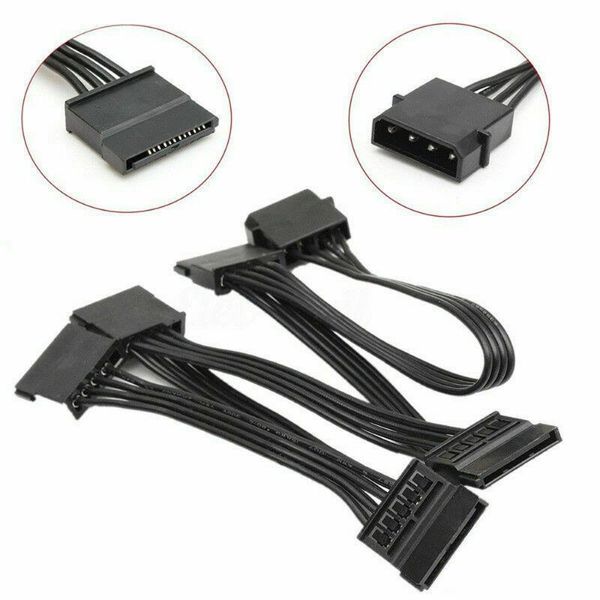 Bilgisayar Kabloları Konektörler Lingable Molex 4pin IDE 1 ila 5 SATA 15PIN Sabit Drive Güç Kaynağı DIY PC için CILL 18AWG 4-PIN 1