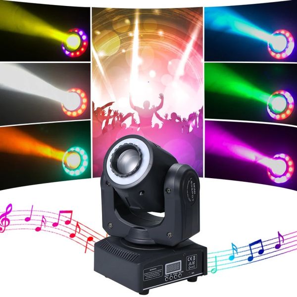 HOHAO Factory on Sales 30W LED CABEÇA DE MOVIMENTO GOBO DMX512 11/13CH 8 CORES Música automática de som de alto brilho para Bar KTV Disco Home Party Performance Stage Effect