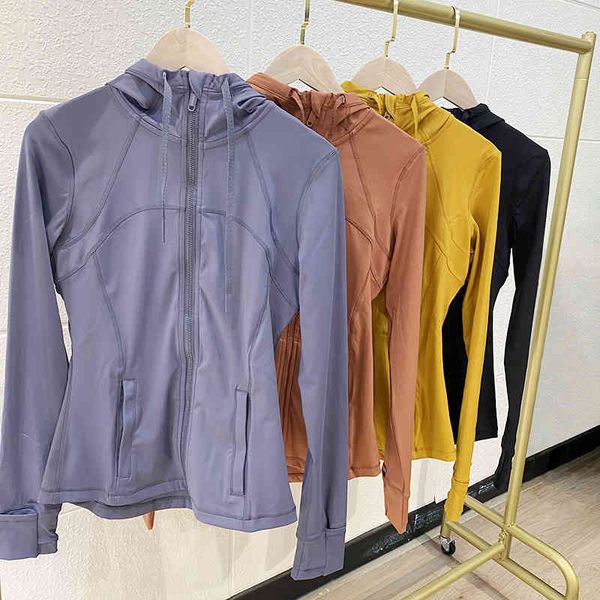 

lulu classic sweatshirts brand hooded zip hoodies jacket autumn sporting running workout sweatshirt push up coat long sleeve outfit lu spor, Black