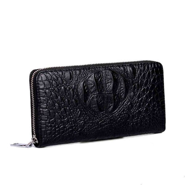 

pattern men's wallet men's zipper large capacity long leather wallet hand bag men's bag 220718, Red;black