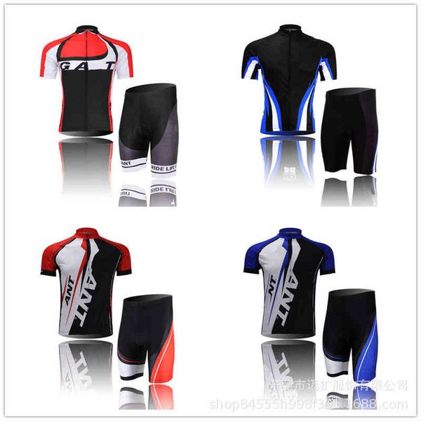 

2022 the latest bicycle riding clothing suit factory direct sales jiezhe special short sleeve men's mountain bike shirt cushion pants, Gray