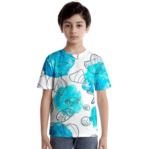 T-shirt da uomo 2022 Style Underwater World Trend Stampa digitale 3D Bambini adulti a maniche corte