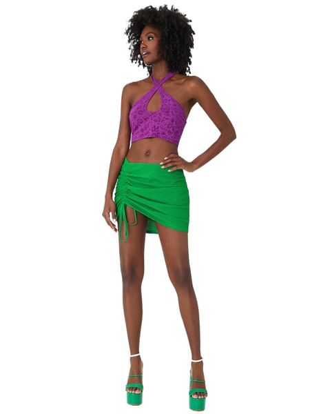 

newness waffle knit drawstring ruched skirt p0qs#, Black