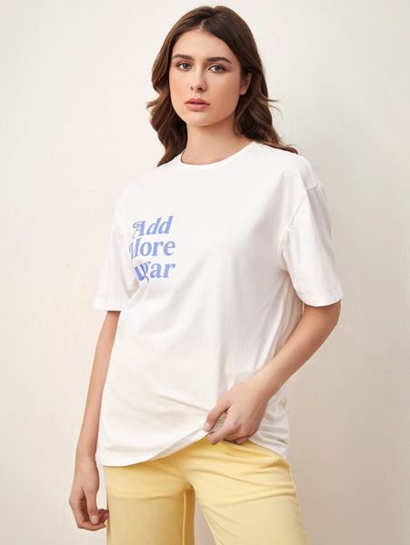 

slogan graphic tee n08h#, White