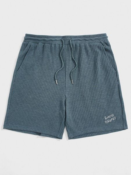 

men drawstring waist embroidery letter shorts 28sn#, White;black