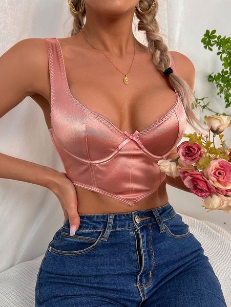 

plain underwire satin bra 14pj#, Black;red