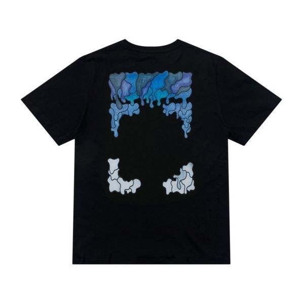 

mens fashion offs brand t shirts designer classic back arrow melt gradient t-shirt luxury 3d letter print casual loose clothing women couple, White;black