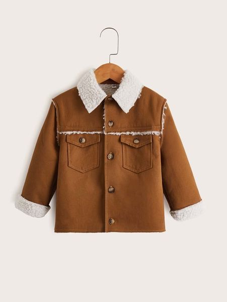 

toddler boys button front flap pocket jacket she, Blue;gray