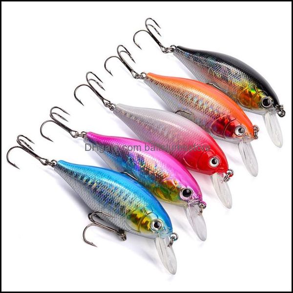 

chubby artificial crank fishing lure 13g 7cm shallow swimming rainbow painted laser rattlin bait small bass crankbaits drop delivery 2021 ba