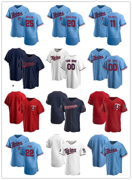 

custom jersey minnesota''twins''mens women youth 22 miguel sano 25 byron buxton 20 josh donaldson 11 jorge polanco baseb, Blue;black