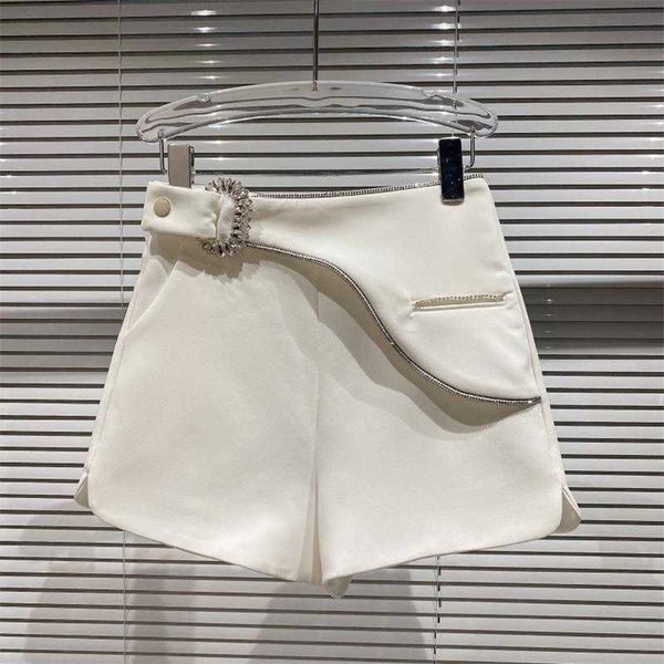 

deat women temperament suit shorts solid color high waist with belt fashion spring summer 11b039 210709, White;black