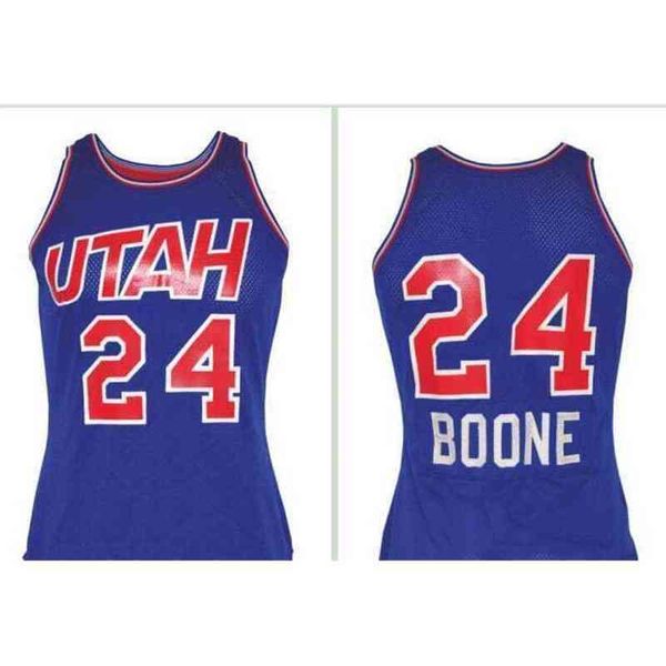 

ron custom #24 vintage boone men basketball jersey 1971-72 road retro home mesh fabric full embroidery size s-4xl any name number college, Black
