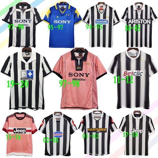 

retro juve del piero conte soccer jersey pirlo buffon inzaghi 84 85 92 95 96 97 98 99 02 03 rossi zidane ancient maillot davids boksic shirt, Black;yellow