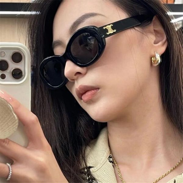 

oval frame sunglasses net red sunglasses women 2022 new glasses, White;black