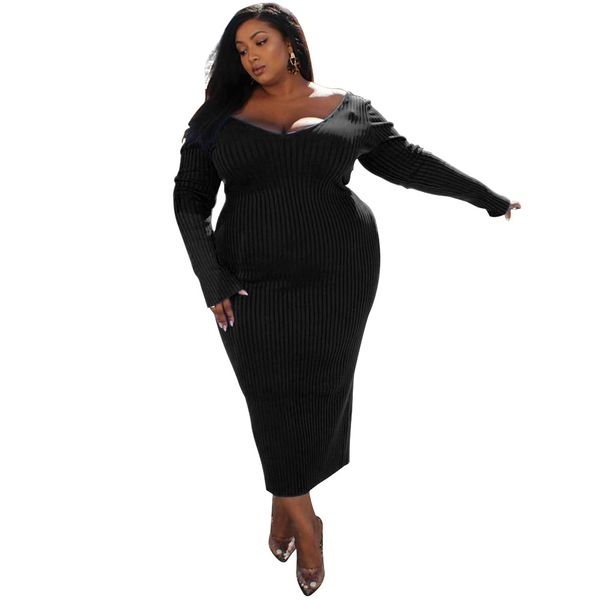 

large dress fashion v-neck big pit strip solid color, Black;gray