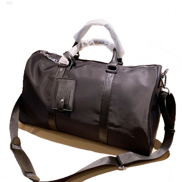 

men fashion duffle bag black nylon travel bags mens handle luggage gentleman business totes with shoulder strap praise and
