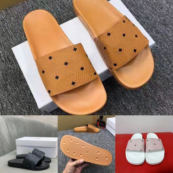 Chinelos estampados masculinos e femininos, sandálias de sombreamento de borracha casuais antiderrapantes para pessoas de verão sapatos de alta qualidade com caixa