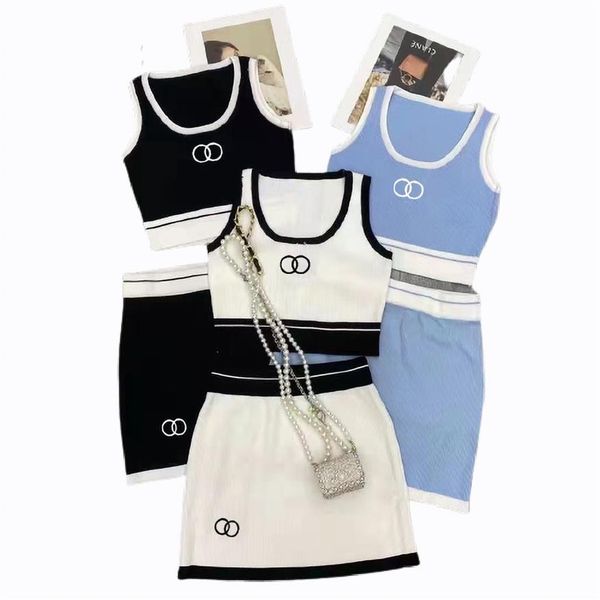 

two piece dress women tracksuits girls designer suits fashion womens jackets lady trendy clothing casual classic knitted suit215e, White