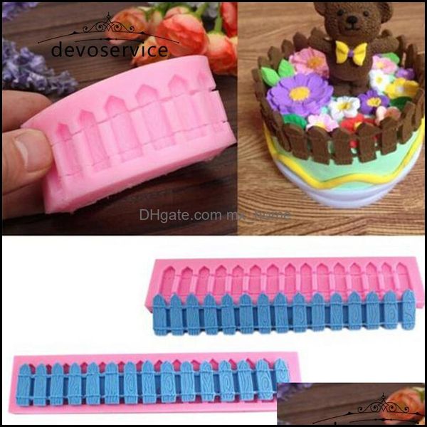 Kuchenwerkzeuge Backformen Küche Esszimmer Bar Hausgarten Großhandel - Zäune 3D Sile Fondant Formen für Dekoration Schokolade Seife Mod Sugarcraft Ki