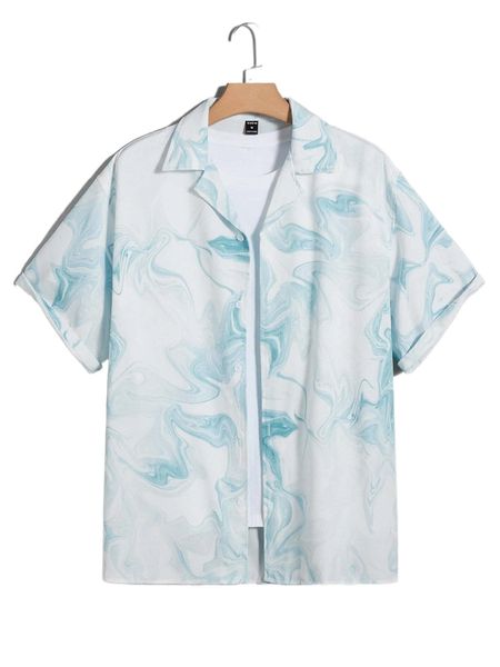 

men revere collar marble shirt w7qi#, White;black