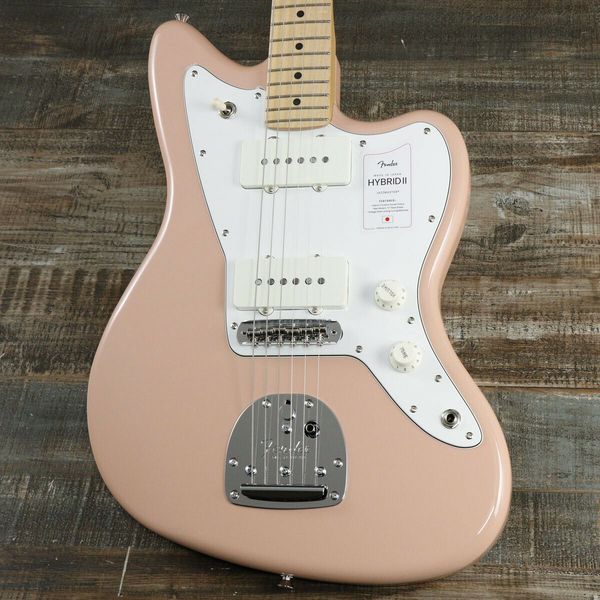 

collection mij hybrid ii jazzmaster flamingo pink electric guitar